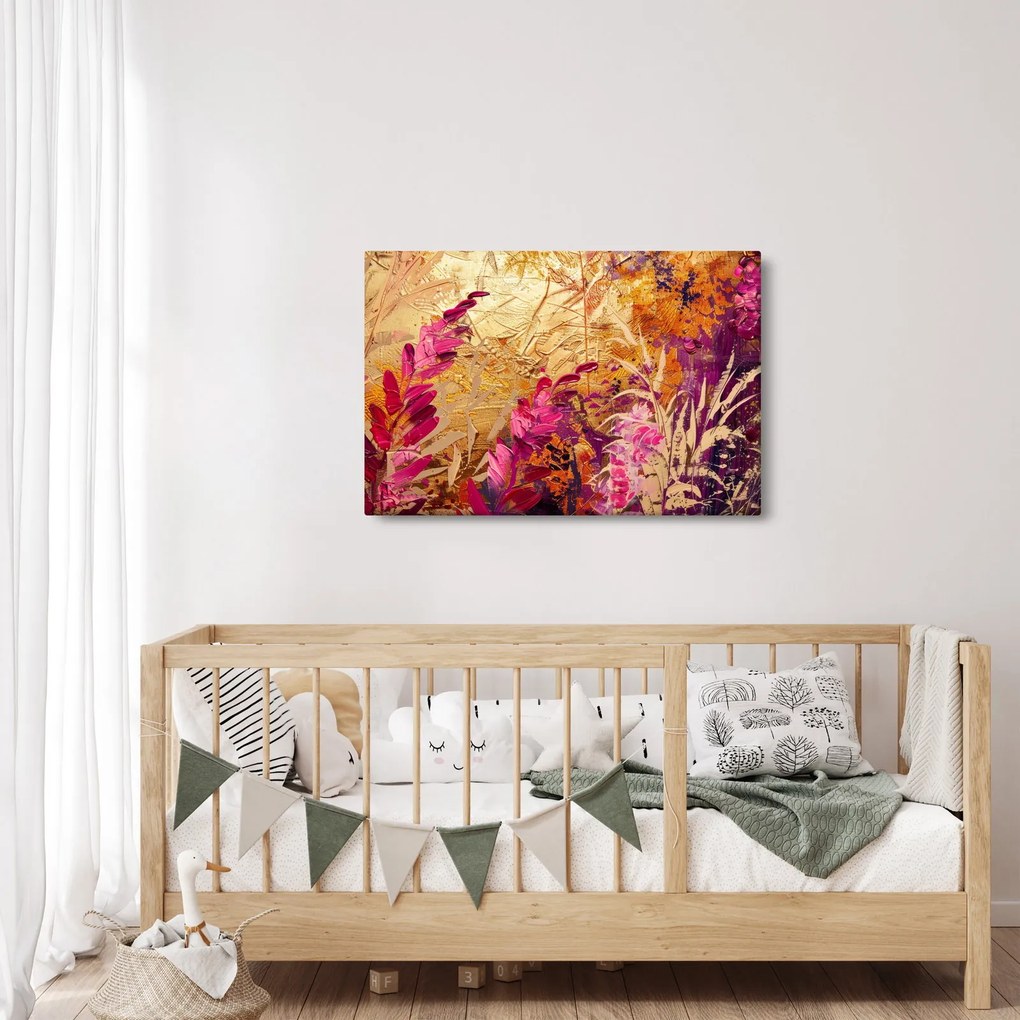 Kép - Absztrakt festmény virágok II. (90x60 cm)