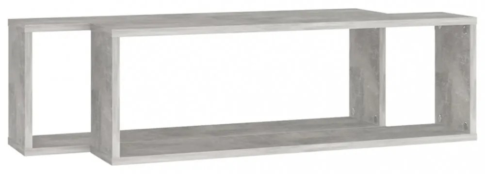 2 db betonszürke szerelt fa fali kockapolc 80 x 15 x 26,5 cm
