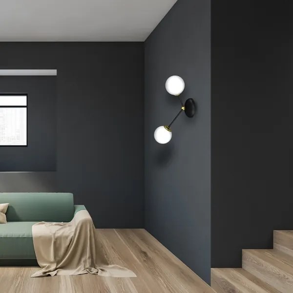 Fali lámpa JOY 2xE14/40W/230V fekete/arany