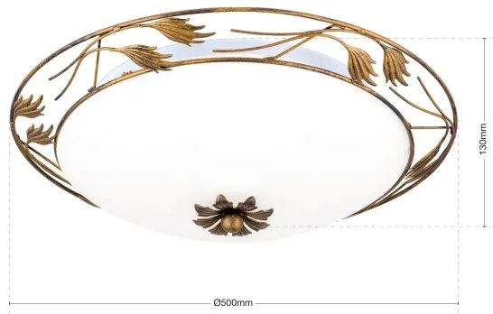 Orion DL 7-509/50 - Mennyezeti lámpa FLEUR 3xE27/60W/230V átm. 50 cm bronz