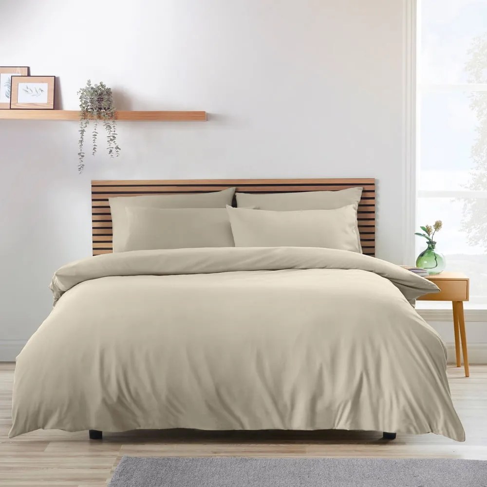 Bézs kétszemélyes ágyneműhuzat 200x200 cm So Soft Easy Iron – Catherine Lansfield