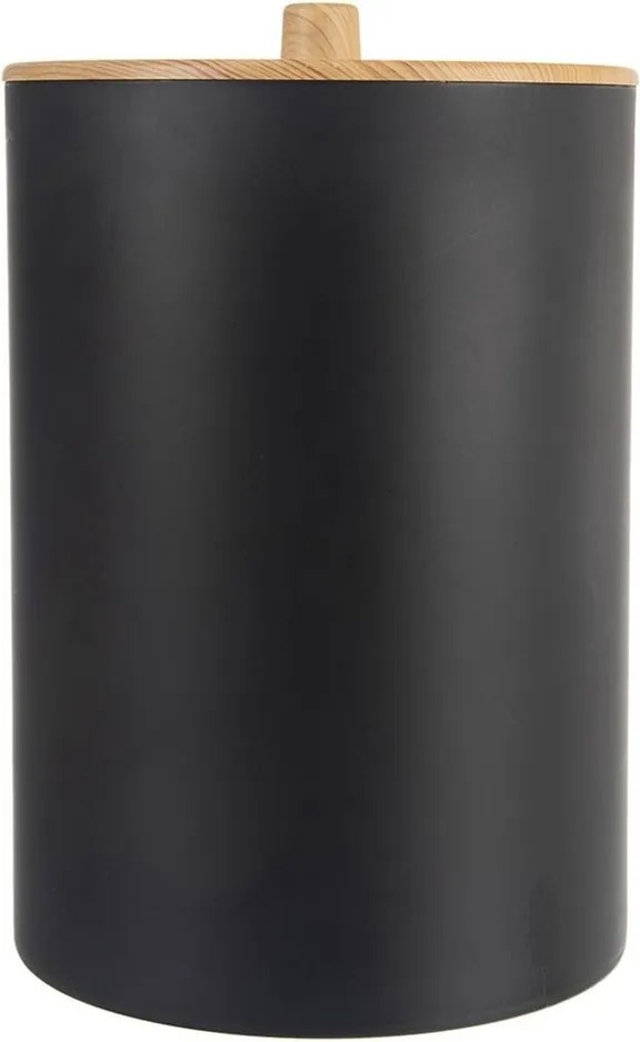 Hulladékgyűjtő szemetes kuka fekete bambusz fürdőszobai 7L