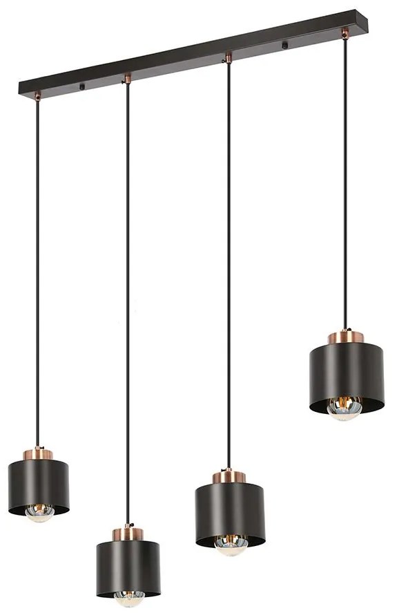 Candellux Csillár zsinóron OLENA 4xE27/60W/230V fekete CA0612