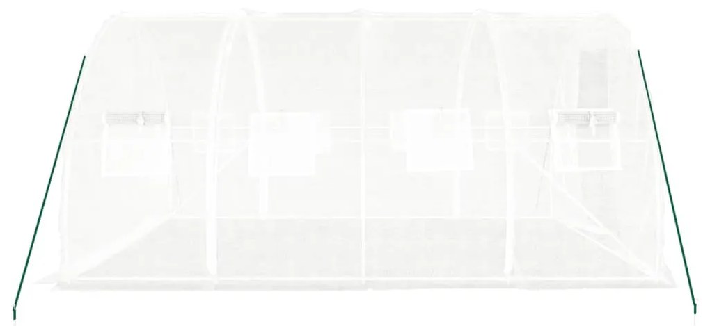 fehér üvegház acélvázzal 12 m² 4x3x2 m