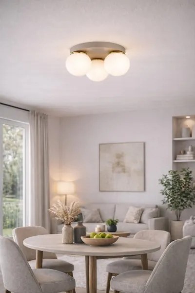 Brilagi - Mennyezeti lámpa MILO ECRU 3xE27/60W/230V átm. 35 cm bézs/arany
