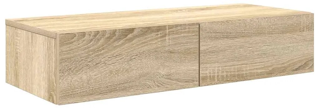 Falipolc fiókokkal sonoma tölgy 80x33x17 cm műszaki fa