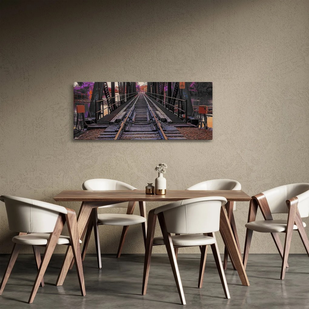 Egy vasúti híd képe (120x50 cm)