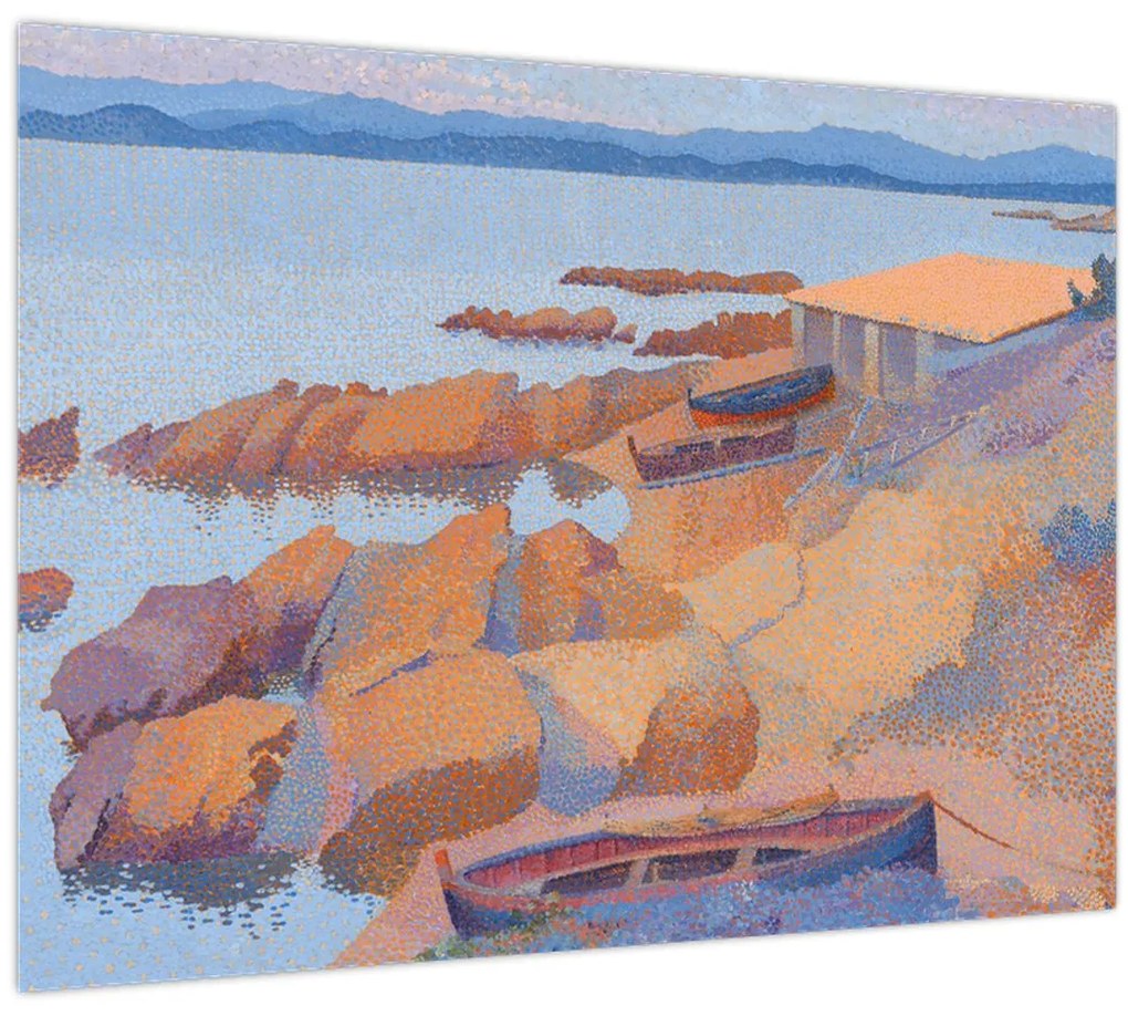 Üveg kép - Henri Edmond Cross, Calanque des Antibois, reprodukciók (70x50 cm)