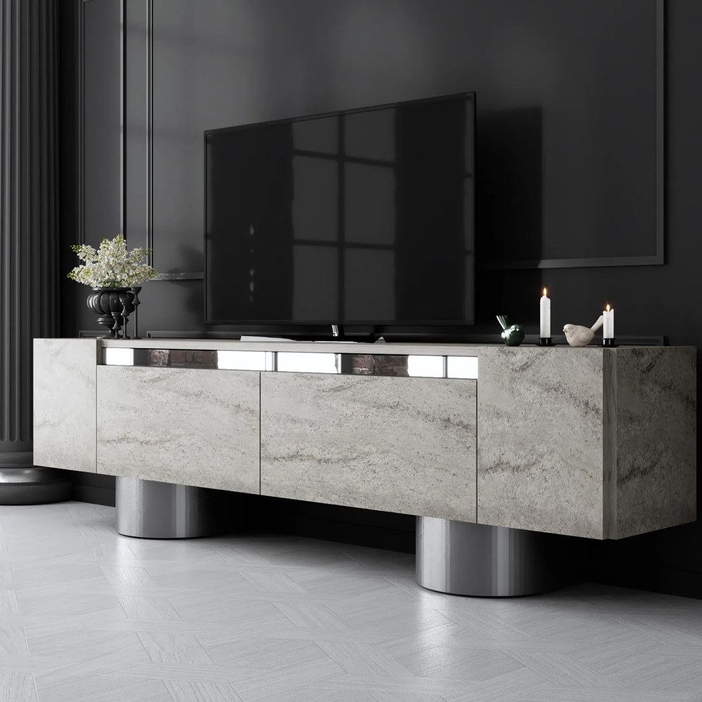 TV szekrény Bohem - Travertine, Silver