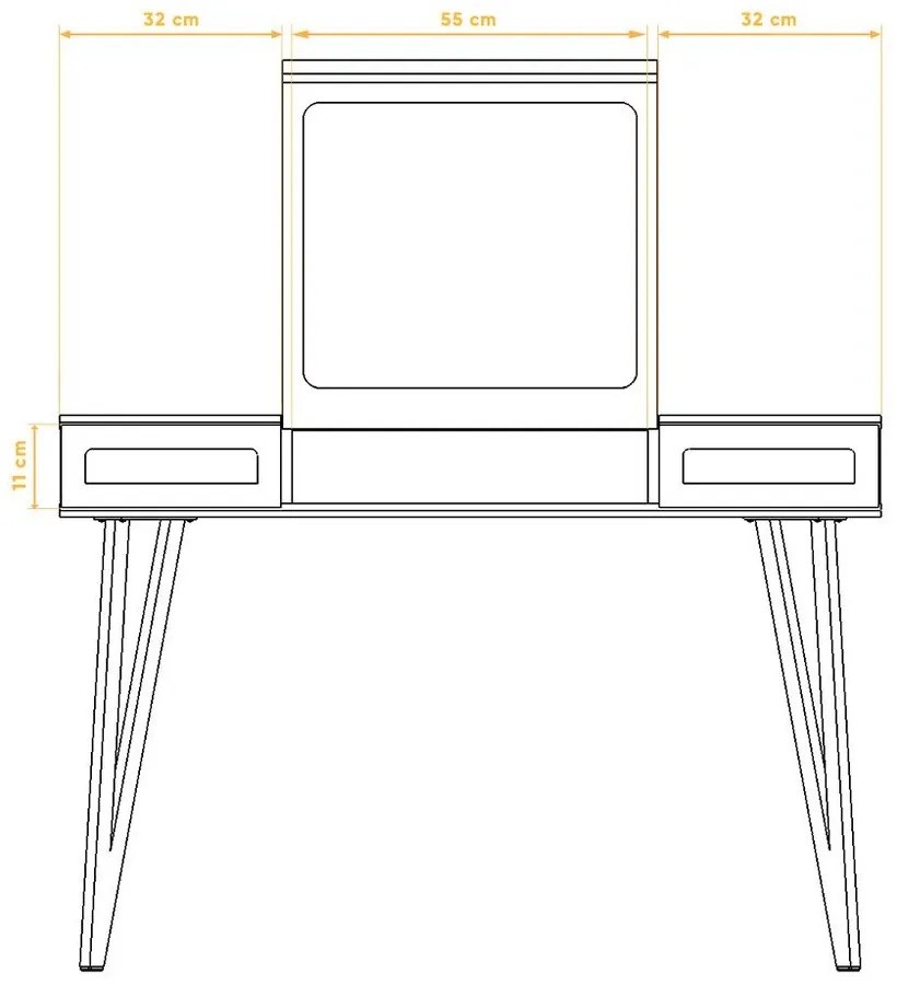 Bükkfa fésülködőasztal 120x53 cm Golo - The Beds