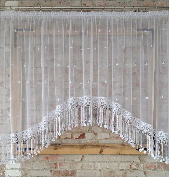 Készfüggöny 300x120, görög hálós, íves, gipiura 30cm