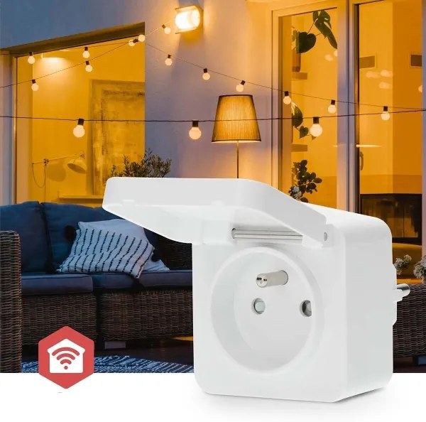 Nedis ZBPO130EWT Smartlife Wi-Fi zásuvka 3680W/230V/16A IP44 Typ E