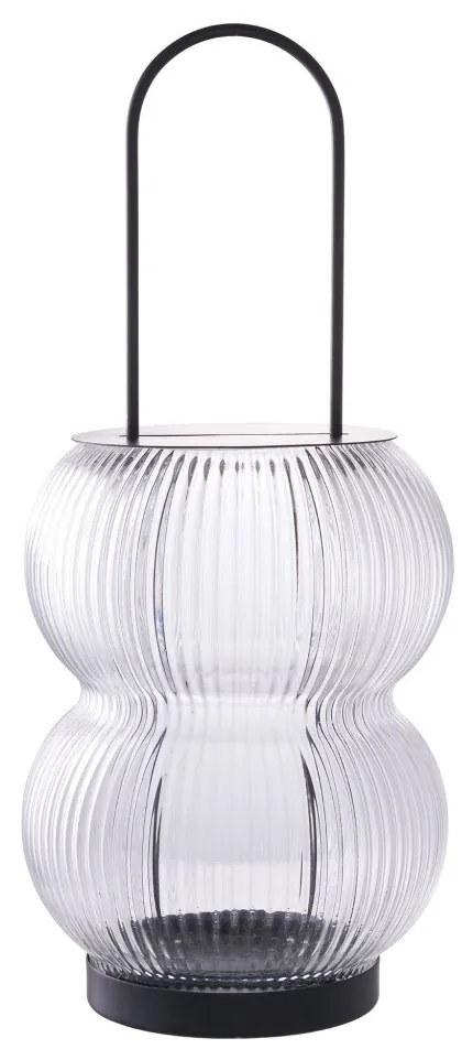 Lucena dekorációs lámpás, fém/üveg, fekete