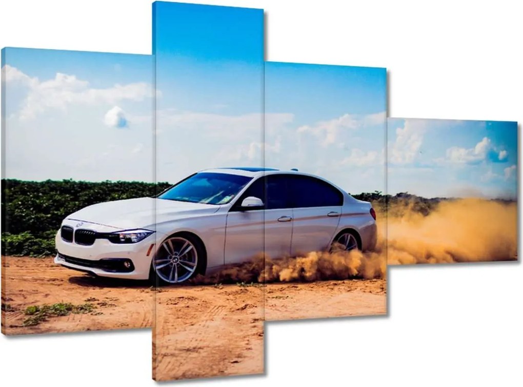 Vászonkép 100x70 Bmw Drift a homokban