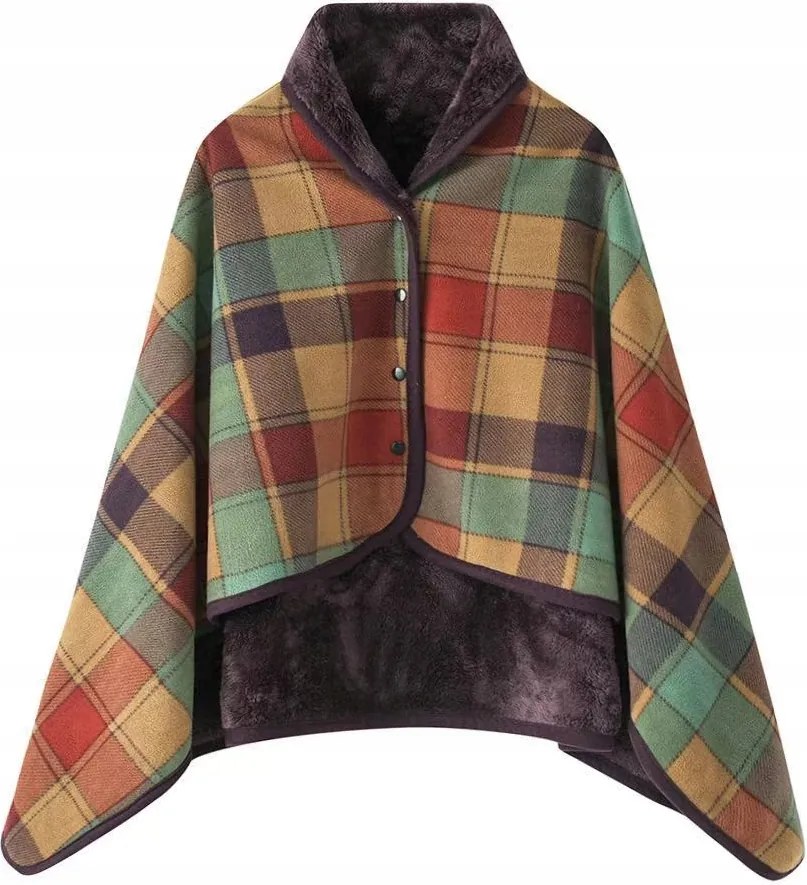 Puha meleg takaró az alvásszünethez poncsó stílusban, 100 cm-es méretben × 140 cm