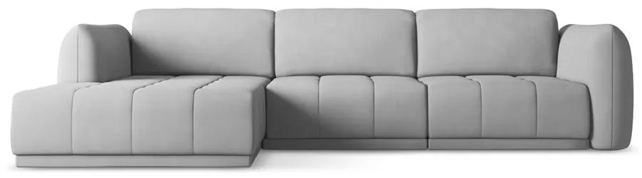 Világosszürke sarokkanapé (bal oldali) Hoku – Makamii