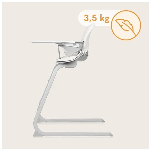 Lionelo - Gyerek étkezőszék 2 az 1-ben DALIA fehér/szürke