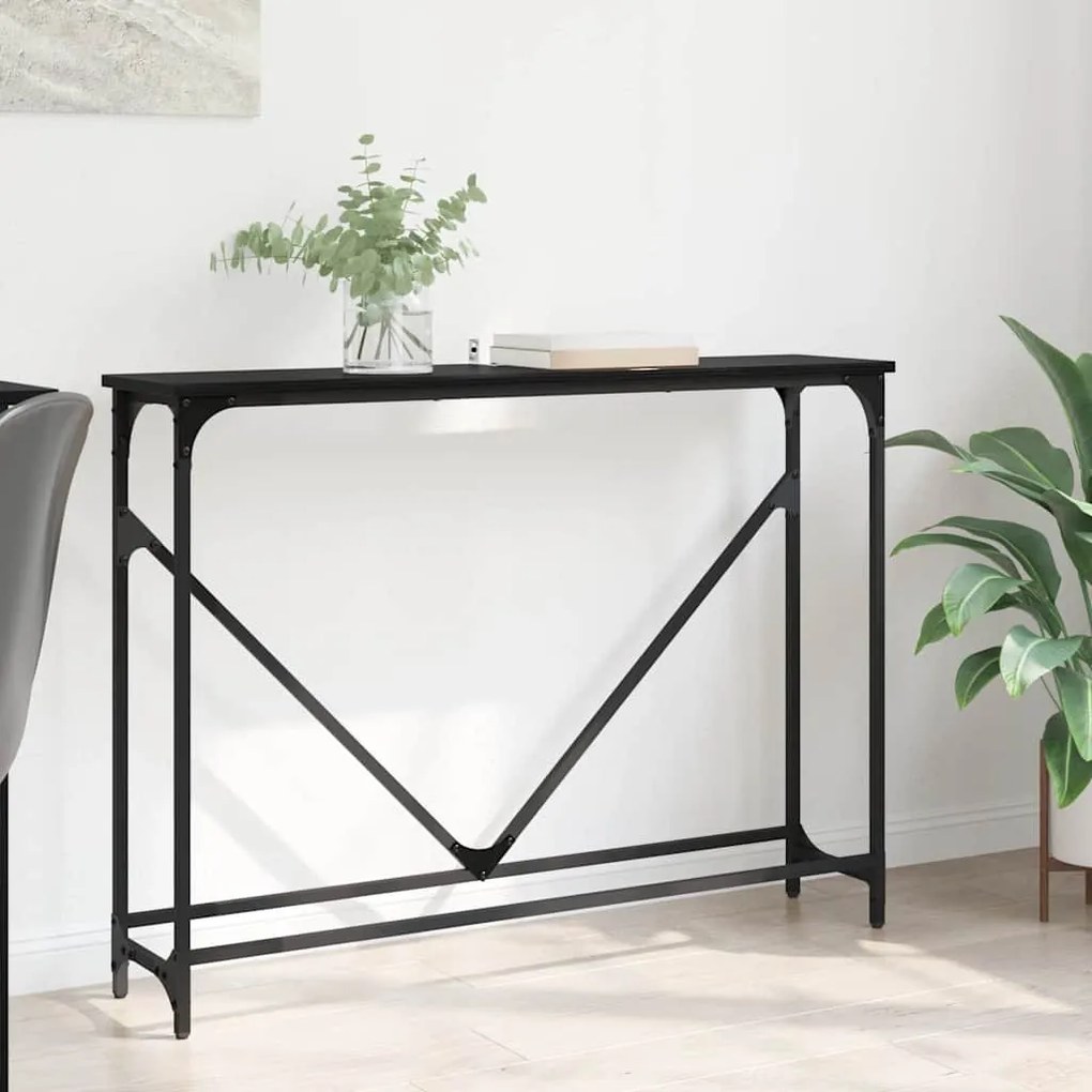Konzolasztal Musta tammi 102 x 22,5 x 75 cm Faanyag