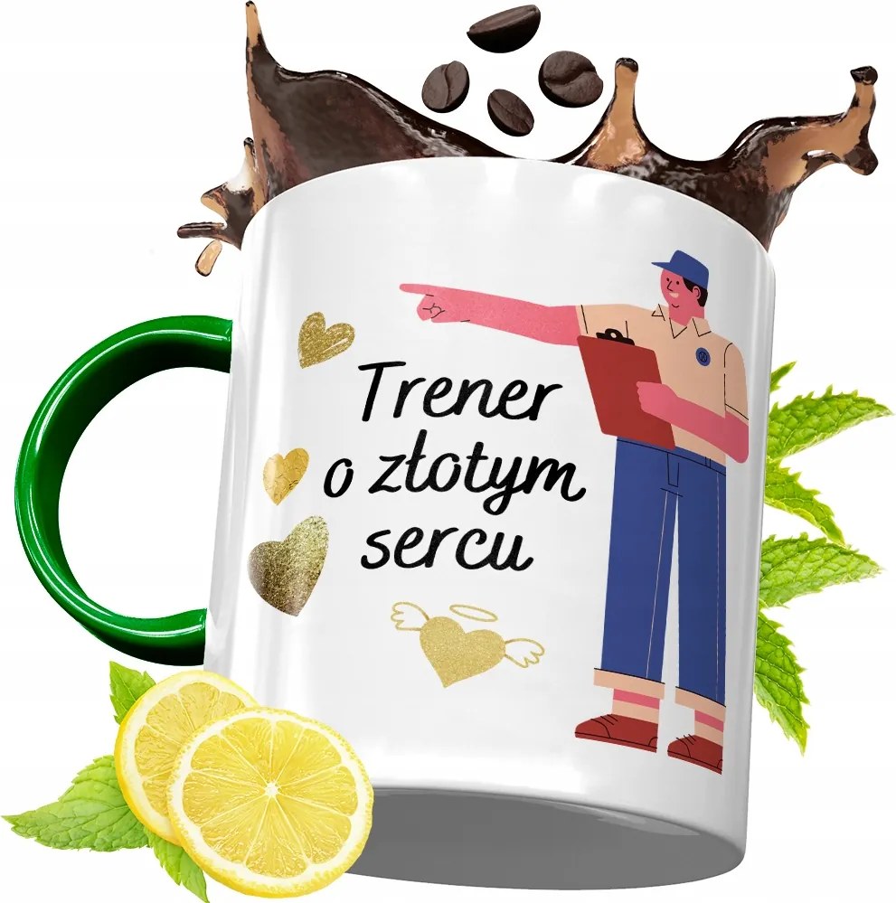 Zöld Bögre Edzőnek Ajándék, fényképes nyomattal