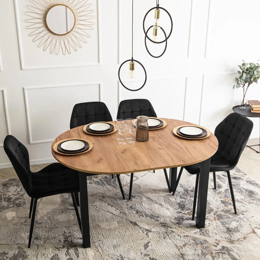 Fekete Bársony Étkezőszék LUCKY