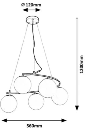 Rabalux - Csillár zsinóron 5xE14/5W/230V