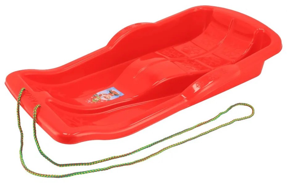 Műanyag lapos szánkó Baby Mix KAROL piros