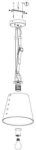 Eglo 43405 - Csillár zsinóron CHERTSEY 1xE27/60W/230V