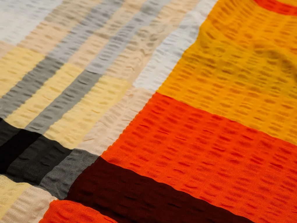 Renforcé pamutból készült krepp ágynemű ORANGE KUBE színes Ágyneműhuzat mérete: 70 x 90 cm | 140 x 200 cm