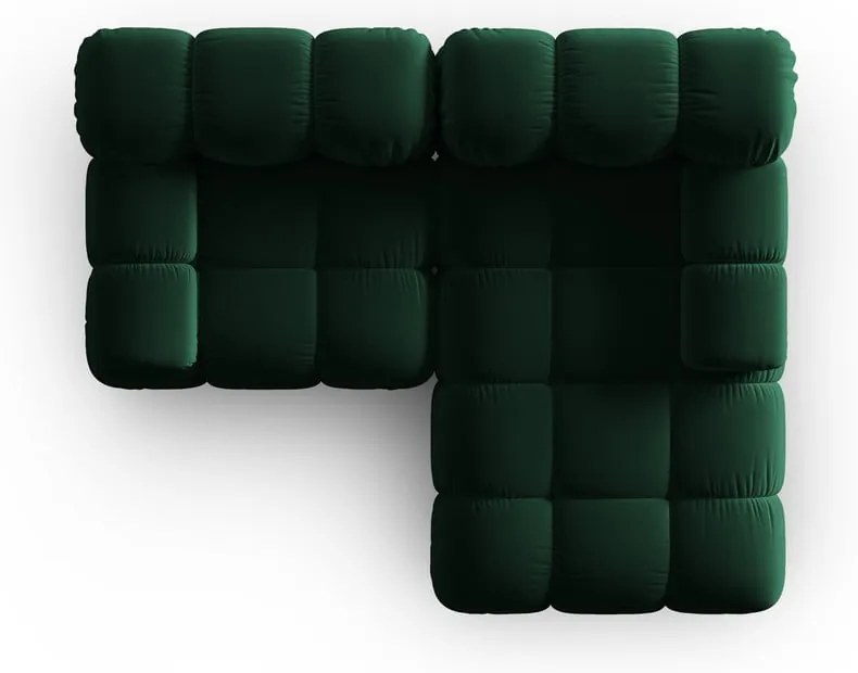 Zöld bársony sarokkanapé (jobb oldali) Bellis – Micadoni Home