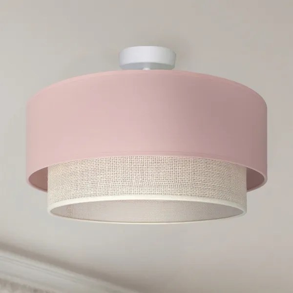 Brilagi - LED felületre szerelhető mennyezeti csillár BOHO BOBO 1xE27/60W/230V átm. 40 cm rózsaszín/krémszínű