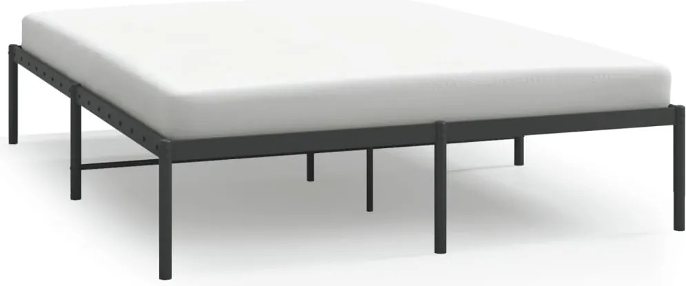 vidaXL fekete fém ágykeret 150 x 200 cm