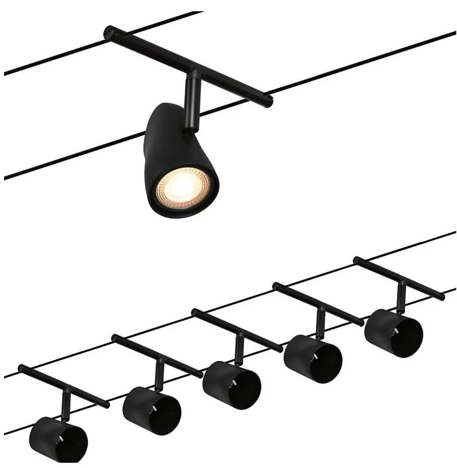 Paulmann 94469 - 5x GU5,3/10W CUP spotlámpa, 230V, fekete készlet