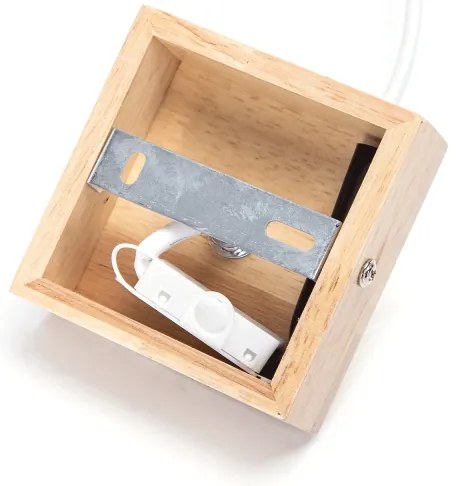 Aigostar - Fenyőfából készült, zsinóron lógó függeszték 1xE27/60W/230V