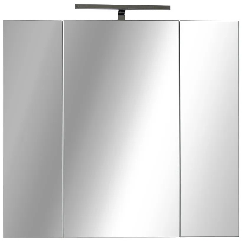 Piramida AKVA Tükrös fürdőszobai szekrény - LED világítással - 75 x 69 x 15 cm