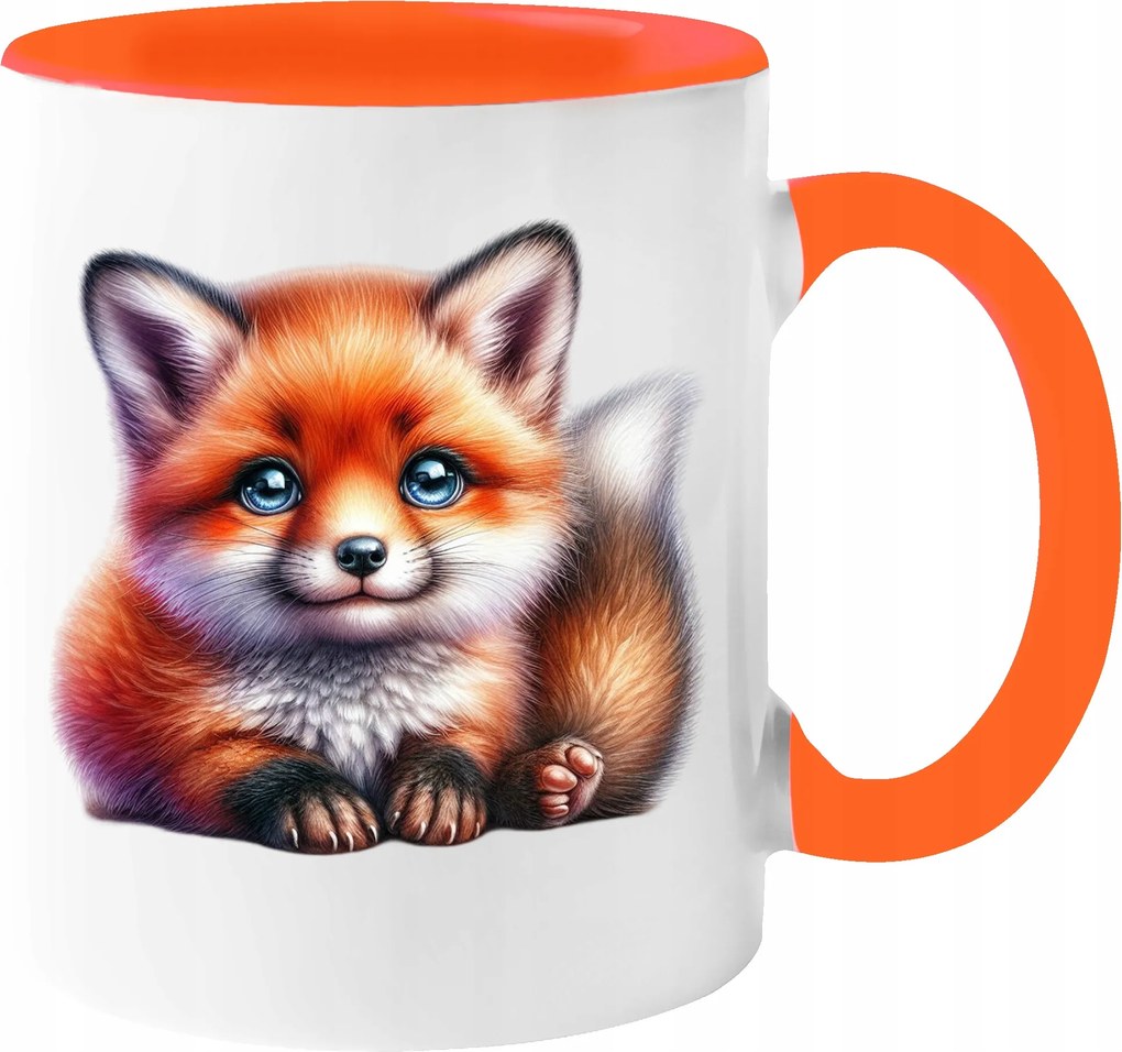 Gyönyörű Őszi Bögre 330ml Kávé Ajándék Őszi Róka Csomagolás