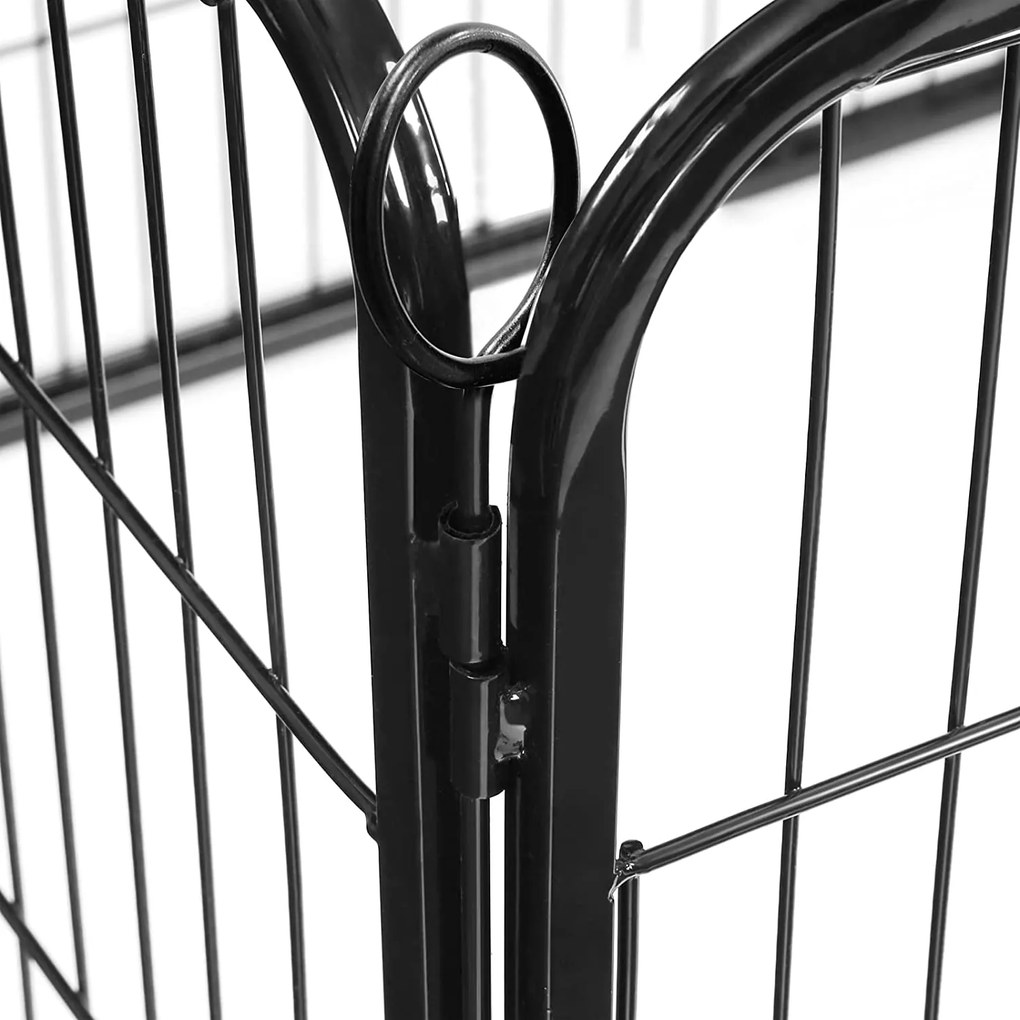 Kutya kennel, kutyaketrec 122x80x70 cm, kültéri kisállat kifutó, fekete