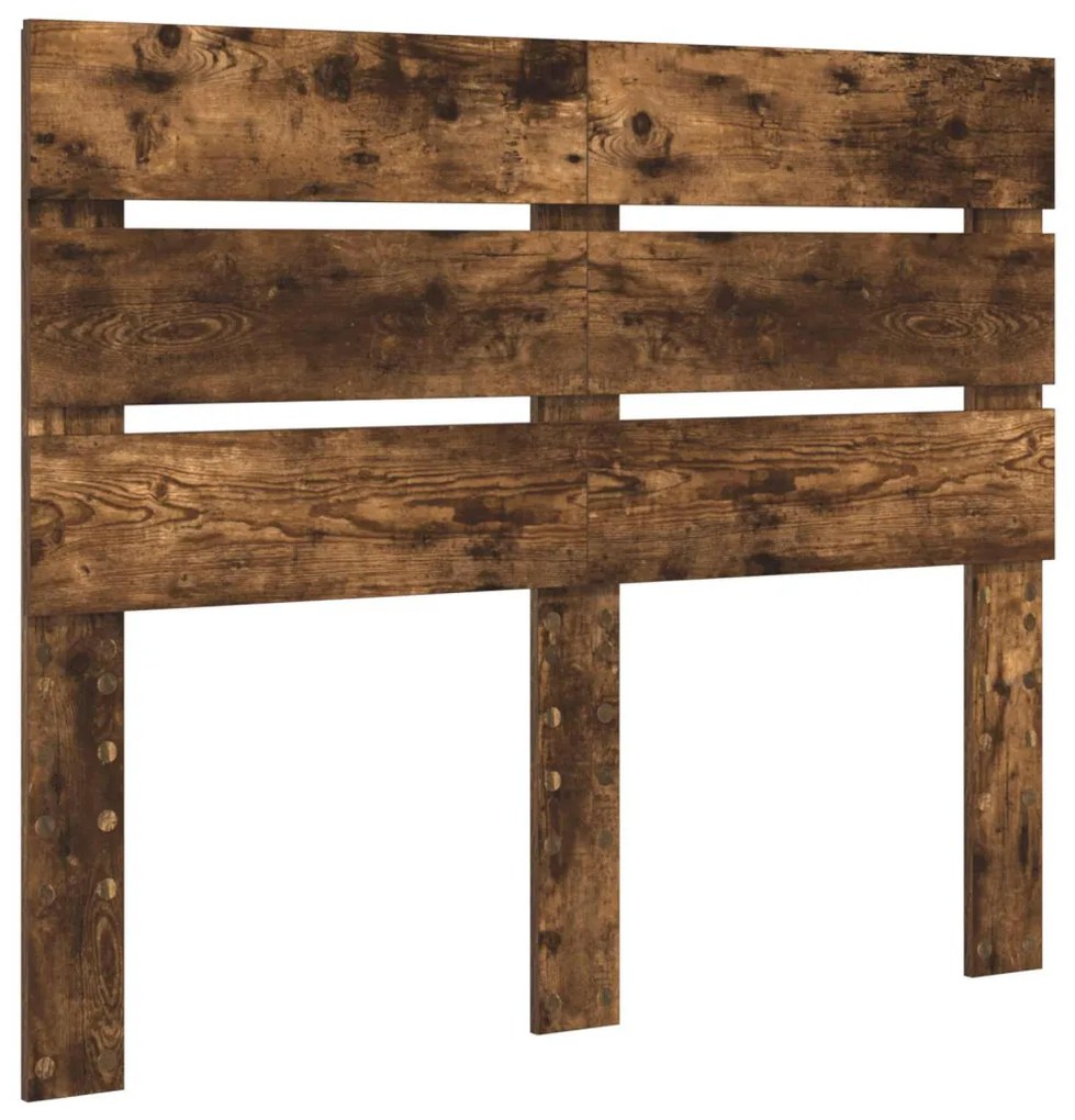 vidaXL Ágykeret fiókkal fejtámlával Füstölt tölgy 135 x 190 cm Faanyag