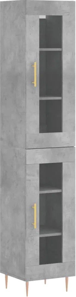 vidaXL betonszürke szerelt fa magasszekrény 34,5x34x180 cm