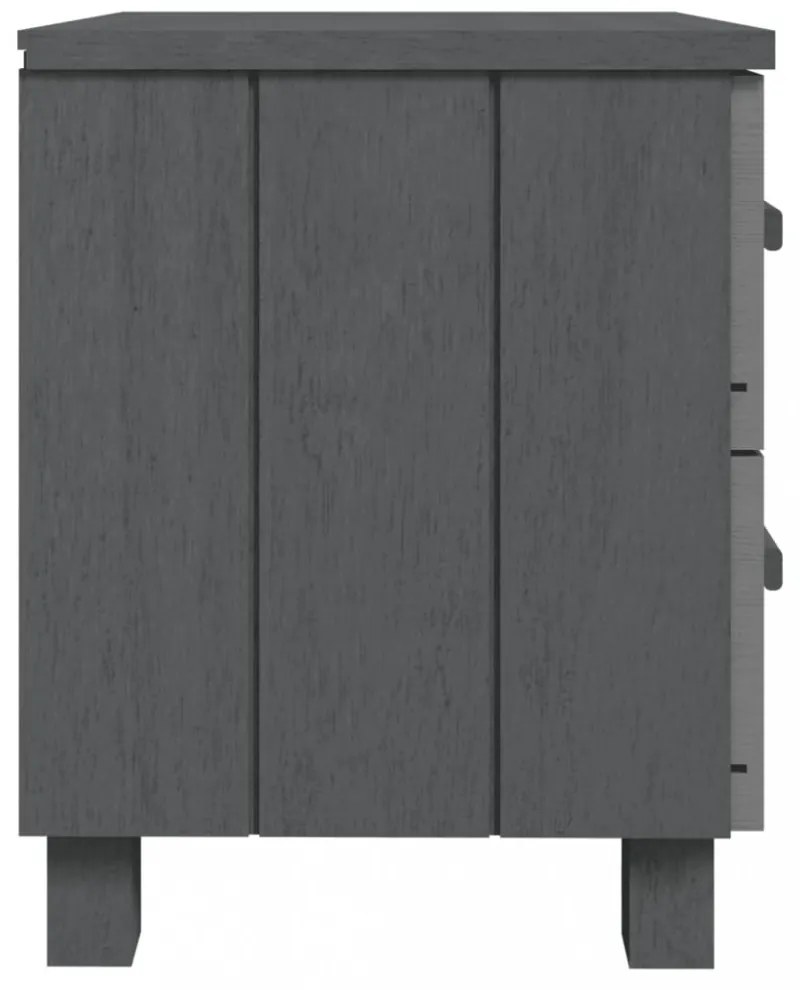 HAMAR 2 db sötétszürke tömör fa éjjeliszekrény 40x35x44,5 cm