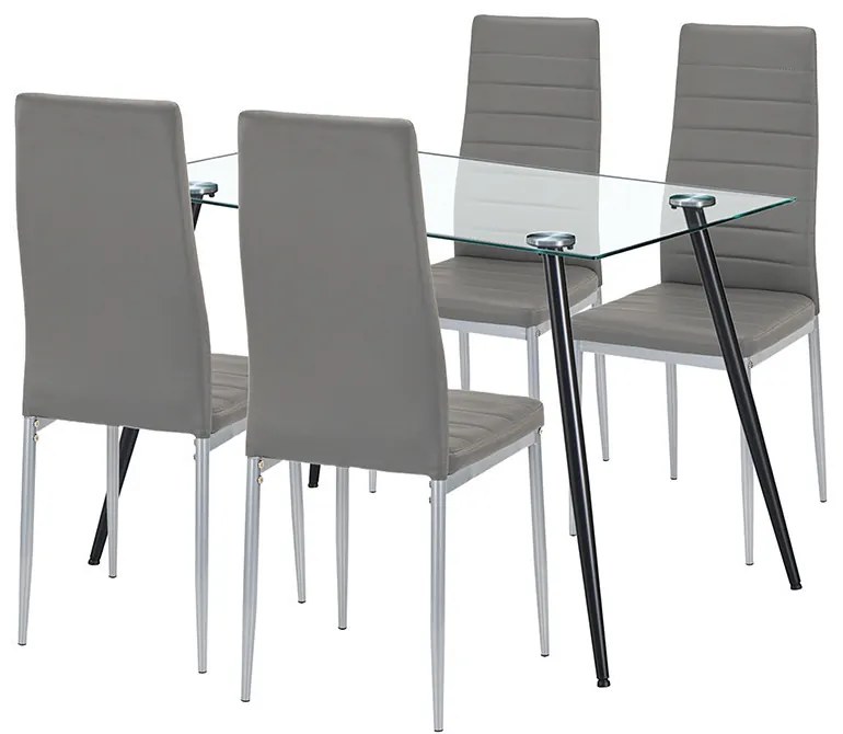 Nash 4+1 étkező garnitúra szürke-szürke