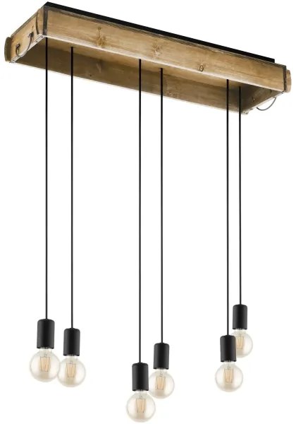 Eglo 43592 - Csillár zsinóron WOOTTON 6xE27/40W/230V