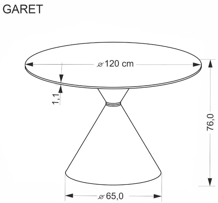 Garet kör étkezőasztal fehér márvány