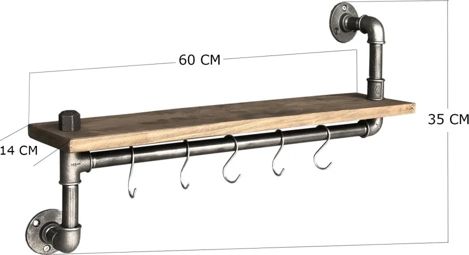 Fali polc, 60 cm – Boruraf008