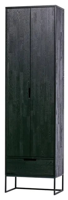 Fekete kőrisfa ruhásszekrény 60x210 cm Silas – WOOOD