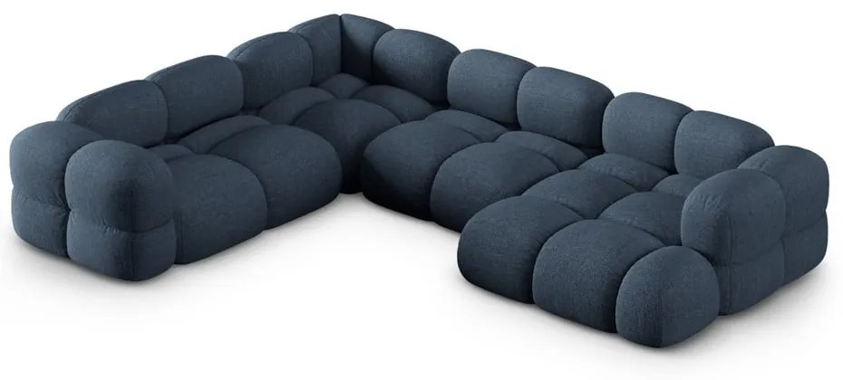 Sötétkék sarokkanapé (bal oldali-U alakú) Loretto – Cosmopolitan Design