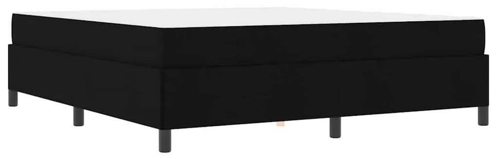 Boxrugós ágy Fekete és fekete 180 x 200 cm Textil és mérnöki fa