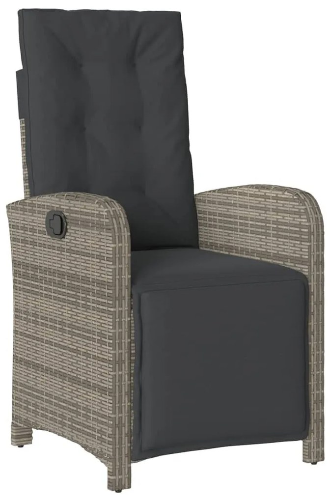 3 részes szürke polyrattan bisztrógarnitúra párnákkal