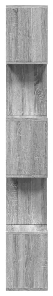 5 szintes szürke sonoma fa elválasztó könyvespolc 70x24x161 cm