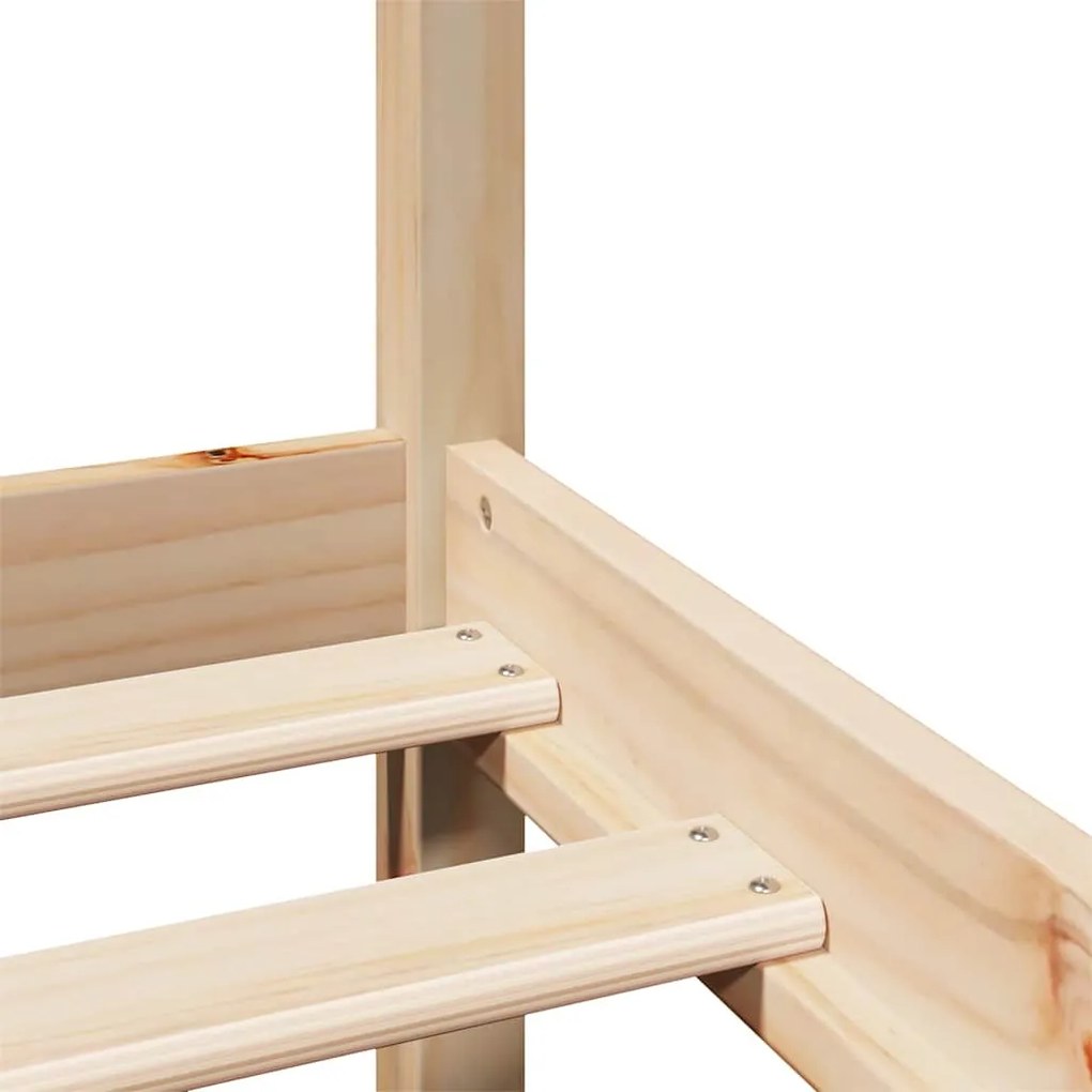 tömör fenyőfa ágykeret fejtámlával 180 x 200 cm