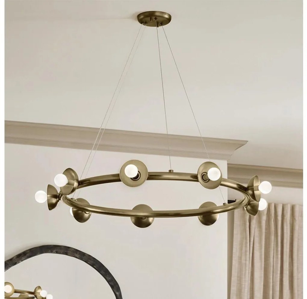 Kichler KL-PALTA9-CPZ - PALTA kábelcsillár 9xE14/40W/230V aranyszínű